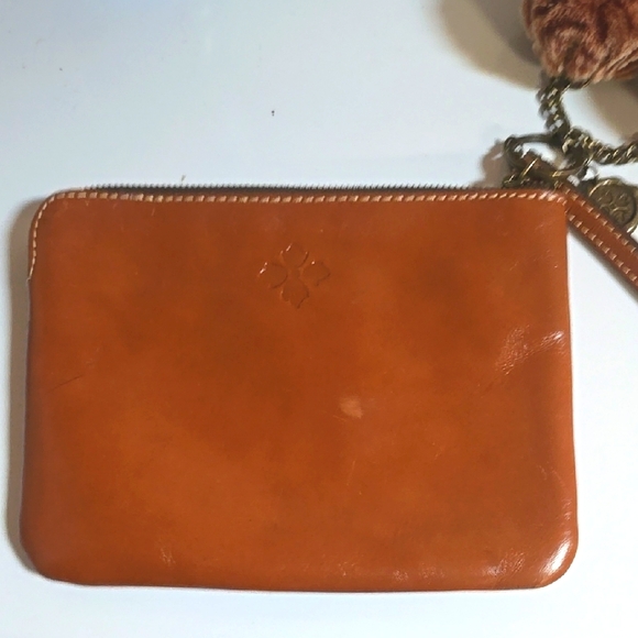 PATRICIA NASH EUC Brown Leather Clutch with Natural Markings pictured 8.5 × 6.5 - Picture 1 of 6